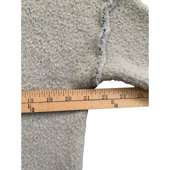 Free People Funnel Boatneck Sweater Women’s XS Gray Fuzzy Textured Drop Sleeve - Picture 8 of 15